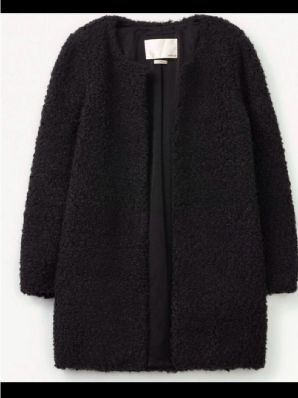 Aritzia x Wilfred Laboratoire Black Sherpa Teddy Coat